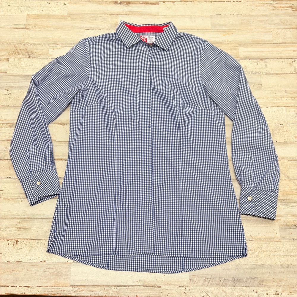 Chick-Fil-A Button Up Shirt Team Style Oobe Blue Gingham Check Women’s M